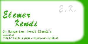 elemer kendi business card